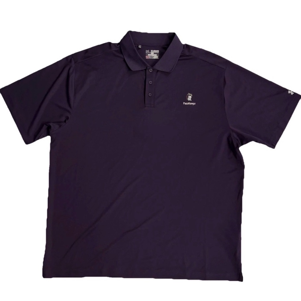 Under Armor Men’s 3XL Loose Fit Heat Gear PASATIEMPO Golf Purple Polo Activewear